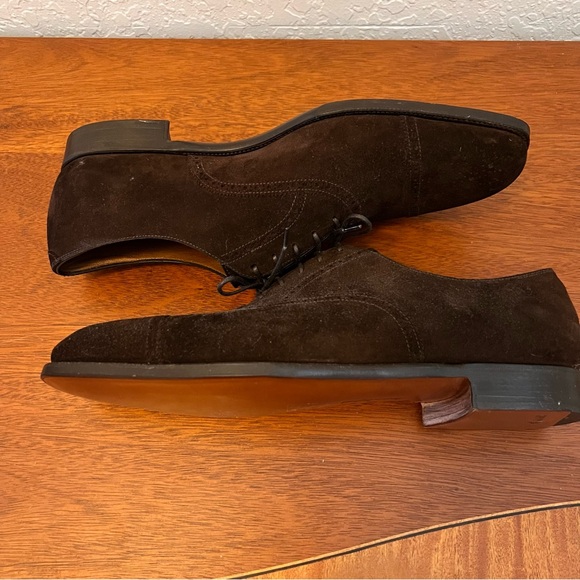 NWOT: Ralph Lauren Purple Label Edward Green Brown Suede Cap Toe Oxfords Sz 12.5 - Picture 7 of 15